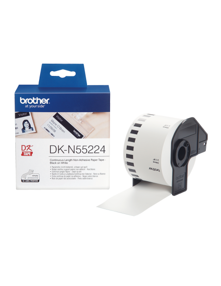 Brother - DK-N55224 - Ruban continu support papier non adhésif - Noir sur Blanc 54 mm x 30.38 m