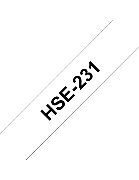 Brother - HSE231 - Cartouche pour gaine thermorétractable - 23,6 mm x 1,5 m, noir sur blanc