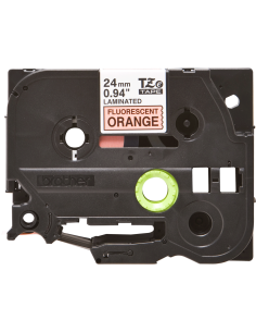 Brother - TZE-B51 - Etiquettes - Noir sur Orange Fluo - 24 mm - Rouleau (2,4 cm x 8 m) - autocollant laminé 2
