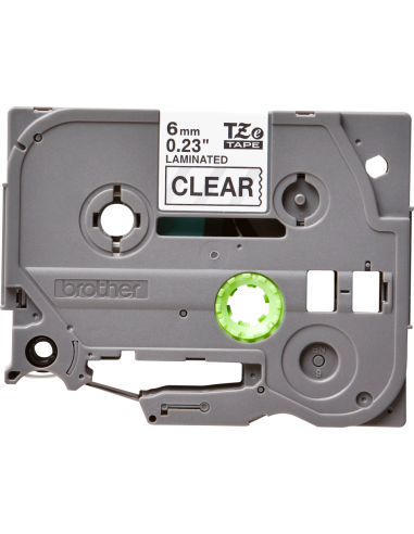 Brother - TZE-111 - Etiquettes - Noir sur Transparent - Rouleau (6 mm x 8 m) - autocollant laminé