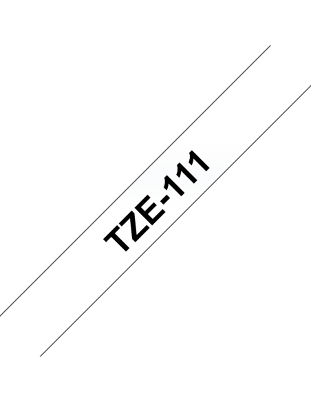 Brother - TZE-111 - Etiquettes - Noir sur Transparent - Rouleau (6 mm x 8 m) - autocollant laminé