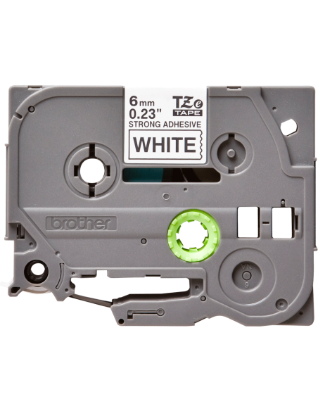 Brother - TZE-S211 - Etiquettes - Noir sur Blanc 6 mm - Rouleau (0,6 cm x 8 m) - laminé adhésif renforcé