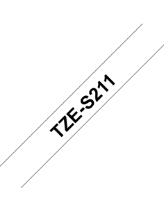 Brother - TZE-S211 - Etiquettes - Noir sur Blanc 6 mm - Rouleau (0,6 cm x 8 m) - laminé adhésif renforcé