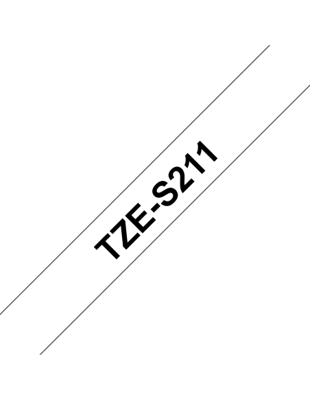 Brother - TZE-S211 - Etiquettes - Noir sur Blanc 6 mm - Rouleau (0,6 cm x 8 m) - laminé adhésif renforcé