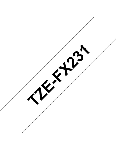 Brother - TZE-FX231 - Etiquettes - Noir sur Blanc 12 mm - Rouleau (1,2 cm x 8 m) - laminé flexi ID