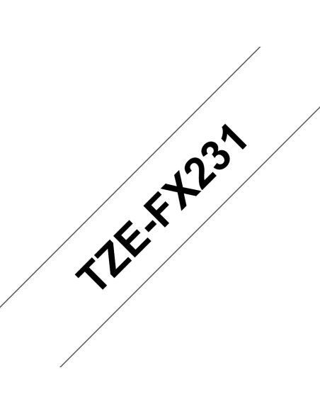 Brother - TZE-FX231 - Etiquettes - Noir sur Blanc 12 mm - Rouleau (1,2 cm x 8 m) - laminé flexi ID