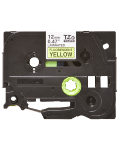 Brother - TZE-C31 - Etiquettes - Noir sur Jaune Fluo 12 mm - Rouleau (1,2 cm x 8 m) - autocollant laminé 2