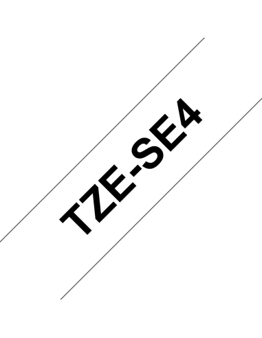 Brother - TZE-SE4 - Etiquettes sécuritaire - Noir  sur  Blanc - 18 mm - Rouleau (1,8  cm x 8 m) - laminé