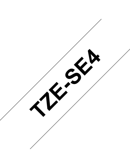 Brother - TZE-SE4 - Etiquettes sécuritaire - Noir  sur  Blanc - 18 mm - Rouleau (1,8  cm x 8 m) - laminé