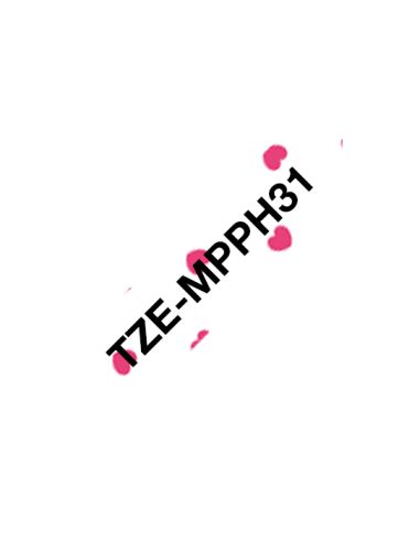 Brother - TZE-MPPH31 - Etiquettes - Noir sur motif à cœurs roses, 12 mm de large - 4 m long - autocollant laminé