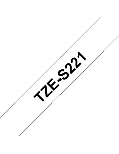 Brother - TZE-S221 - Etiquettes - Noir sur Blanc - 9 mm - Rouleau (0,9 cm x 8 m) - laminé adhésif renforcé