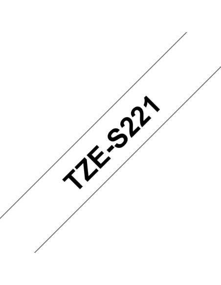 Brother - TZE-S221 - Etiquettes - Noir sur Blanc - 9 mm - Rouleau (0,9 cm x 8 m) - laminé adhésif renforcé