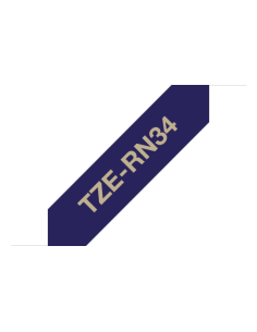 Brother - TZE-RN34 - Tape/TZERN34 12MM GOLD ON D BLUE RIBBON