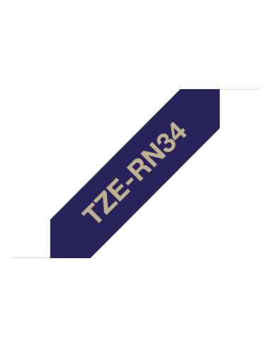 Brother - TZE-RN34 - Tape/TZERN34 12MM GOLD ON D BLUE RIBBON