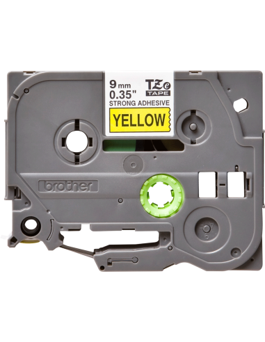 Brother - TZE-S621 - Etiquettes - Noir sur Jaune 9 mm - Rouleau (0,9  cm x 8 m) - laminé adhésif renforcé