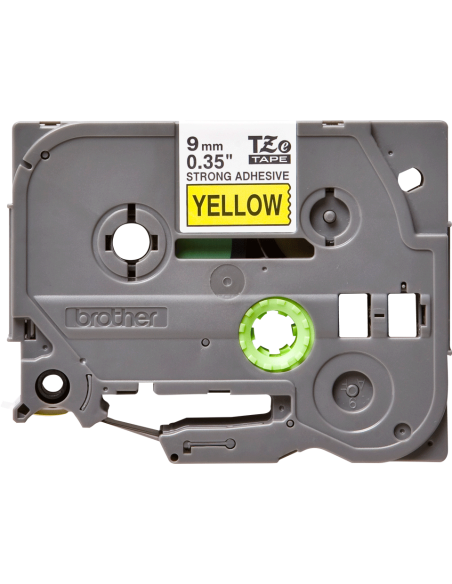 Brother - TZE-S621 - Etiquettes - Noir sur Jaune 9 mm - Rouleau (0,9  cm x 8 m) - laminé adhésif renforcé