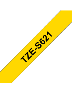 Brother - TZE-S621 - Etiquettes - Noir sur Jaune 9 mm - Rouleau (0,9  cm x 8 m) - laminé adhésif renforcé