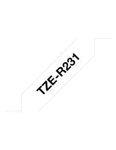 Brother - TZE-R231 - Tape/TZER231 12MM BLACK ON WHITE RIBBON