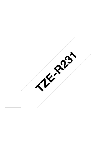 Brother - TZE-R231 - Tape/TZER231 12MM BLACK ON WHITE RIBBON