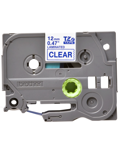 Brother - TZE-133 - Etiquettes - Bleu sur Transparent - Rouleau (12 mm x 8 m) - autocollant lamainé