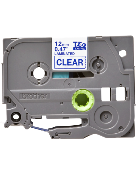 Brother - TZE-133 - Etiquettes - Bleu sur Transparent - Rouleau (12 mm x 8 m) - autocollant lamainé