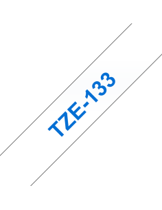 Brother - TZE-133 - Etiquettes - Bleu sur Transparent - Rouleau (12 mm x 8 m) - autocollant lamainé