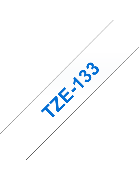 Brother - TZE-133 - Etiquettes - Bleu sur Transparent - Rouleau (12 mm x 8 m) - autocollant lamainé