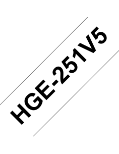 Brother - HGE251V5 - Pack 5 rubans - noir/blanc - 24 mm