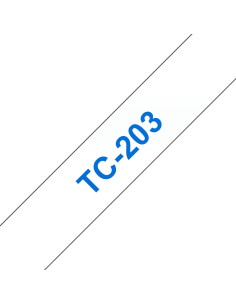Brother - TC203 - 12 mm bleu sur ruban blanc laminé (7,7 m) 