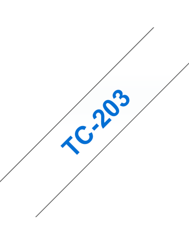 Brother - TC203 - 12 mm bleu sur ruban blanc laminé (7,7 m) 
