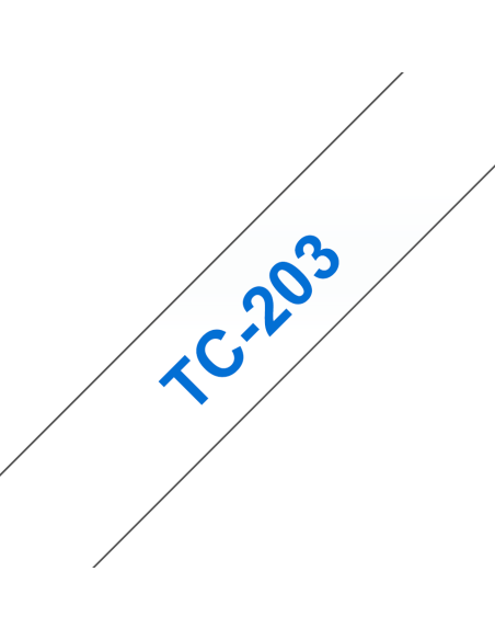 Brother - TC203 - 12 mm bleu sur ruban blanc laminé (7,7 m) 
