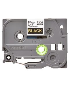 Brother - TZE-334 - Etiquettes - Or sur Noir - Rouleau (12 mm x 8 m) - autocollant laminé 2