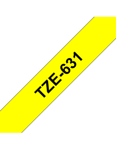 Brother - TZE-631 - Etiquettes - Noir sur Jaune - 12 mm - Rouleau (1,2 cm x 8 m) - autocollant laminé