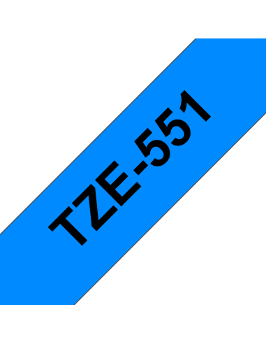 Brother - TZE-551 - Etiquettes - Noir sur Bleu - 24 mm - Rouleau (2,4 cm x 8 m) - autocollant laminé