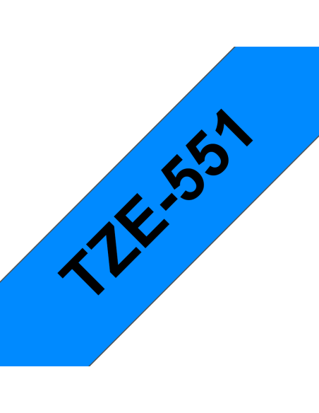 Brother - TZE-551 - Etiquettes - Noir sur Bleu - 24 mm - Rouleau (2,4 cm x 8 m) - autocollant laminé