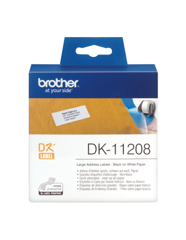 Brother - DK-11208 - Etiquettes pour adresses larges (38 x 90 mm) papier - 400 étiquettes 