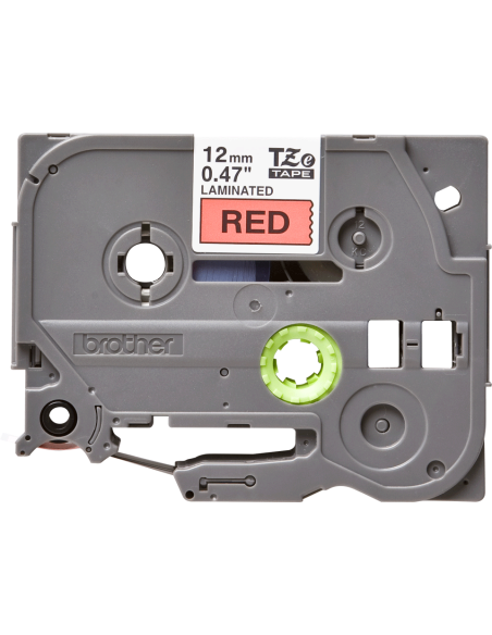 Brother - TZE-431 - Etiquettes - Noir sur Rouge 12 mm - Rouleau (1,2 cm x 8 m) - autocollant laminé