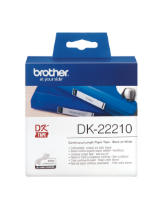 Brother - DK-22210 - Ruban blanc continu support papier adhésif de 30 m et largeur 29 mm 2