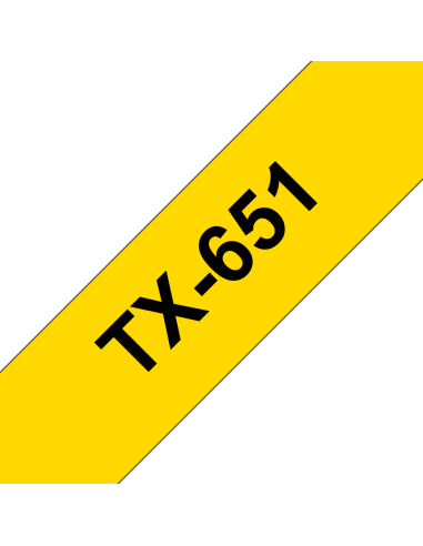 Brother - TX-651 - Ruban - Noir/Jaune brillant - 24mm laminé