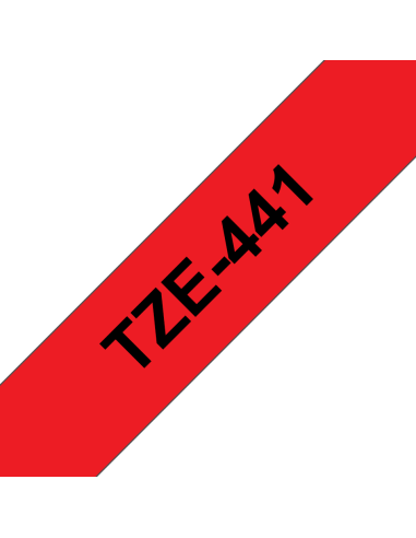 Brother - TZE-441 - Etiquettes - Noir sur Rouge - 18 mm - Rouleau (1,8 cm x 8 m) - autocollant laminé