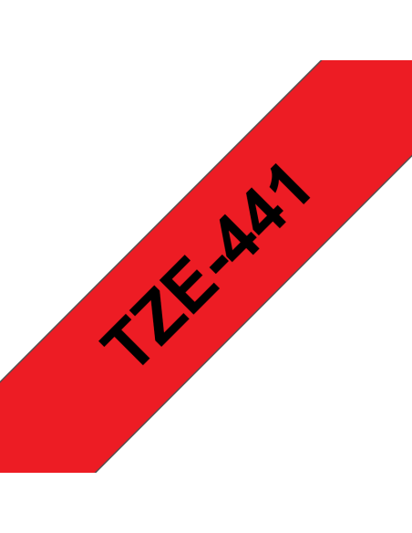 Brother - TZE-441 - Etiquettes - Noir sur Rouge - 18 mm - Rouleau (1,8 cm x 8 m) - autocollant laminé