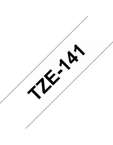 Brother - TZE-141 - Etiquettes - Noir sur Transparent - Rouleau (18 mm x 8 m) - autocollant lamainé