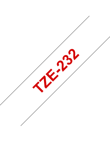 Brother - TZE-232 - Etiquettes - Rouge sur Blanc - Rouleau (12 mm x 8 m) - autocollant lamainé
