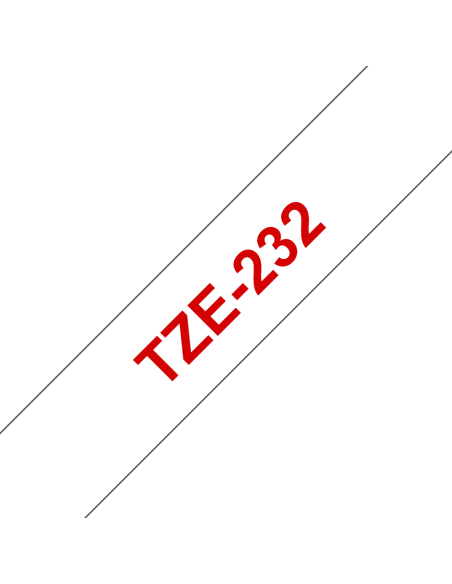 Brother - TZE-232 - Etiquettes - Rouge sur Blanc - Rouleau (12 mm x 8 m) - autocollant lamainé