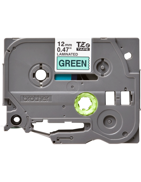 Brother - TZE-731 - Etiquettes - Noir sur Vert 12 mm - Rouleau (1,2 cm x 8 m) - autocollant laminé