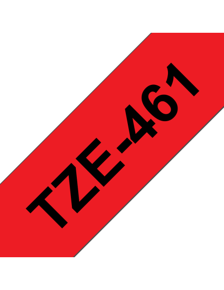 Brother - TZE-461 - Etiquettes - Noir sur Rouge 36 mm - Rouleau (3,6 cm x 8 m) - autocollant laminé