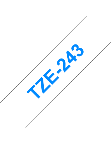 Brother - TZE-243 - Etiquettes - Bleu  sur Blanc - Rouleau (18 mm x 8 m) - autocollant lamainé