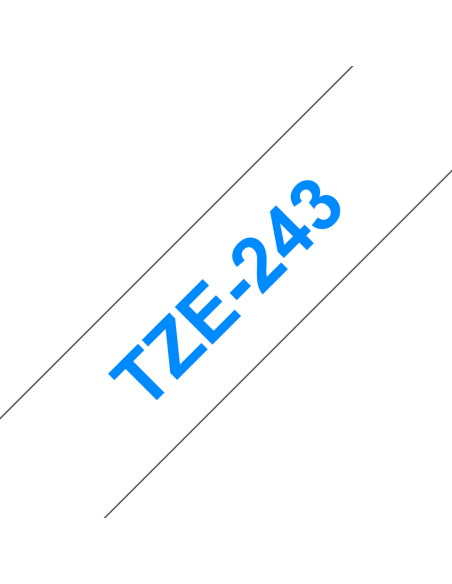 Brother - TZE-243 - Etiquettes - Bleu  sur Blanc - Rouleau (18 mm x 8 m) - autocollant lamainé