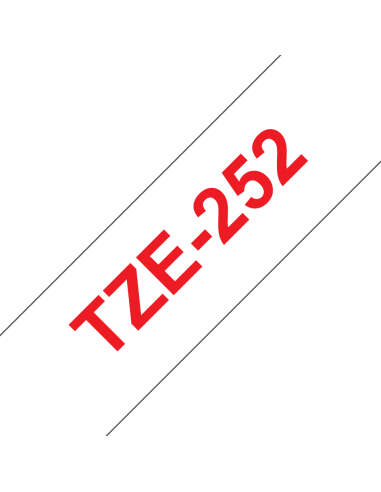 Brother - TZE-252 - Etiquettes - Rouge sur Blanc - Rouleau (24 mm x 8 m) - autocollant laminé