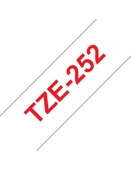 Brother - TZE-252 - Etiquettes - Rouge sur Blanc - Rouleau (24 mm x 8 m) - autocollant laminé